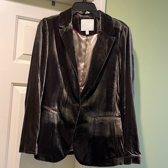 Anthropologie Jackets & Blazers - Anthropologie ett:twe. Brand grey taupe velvet blazer size 10 NEW w/o tags